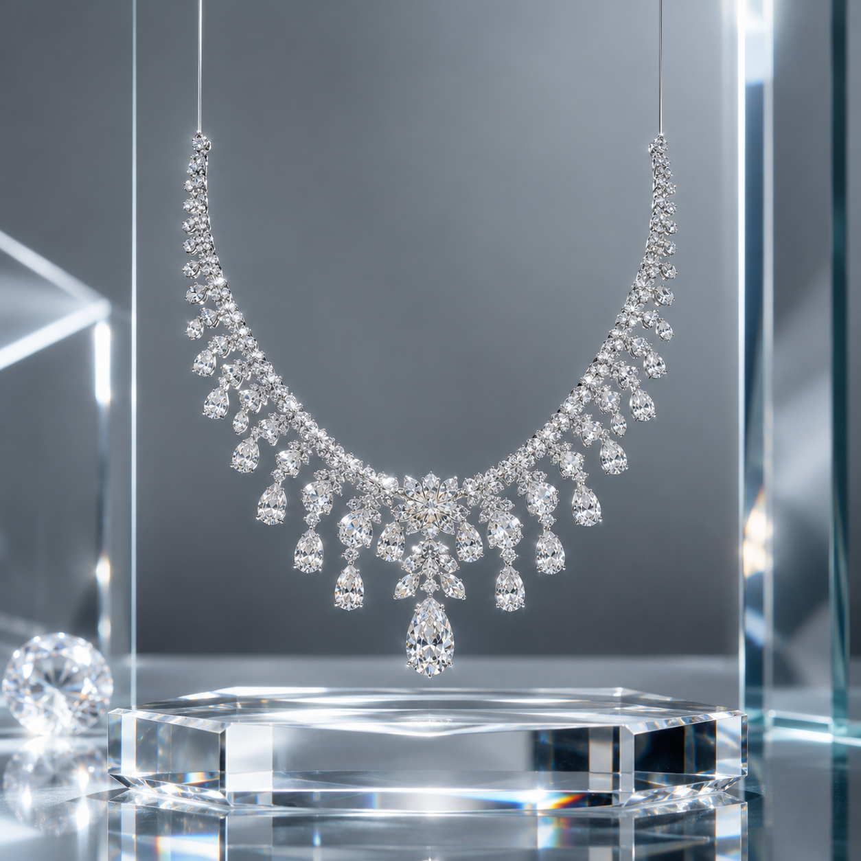 Suspended Diamond Necklace