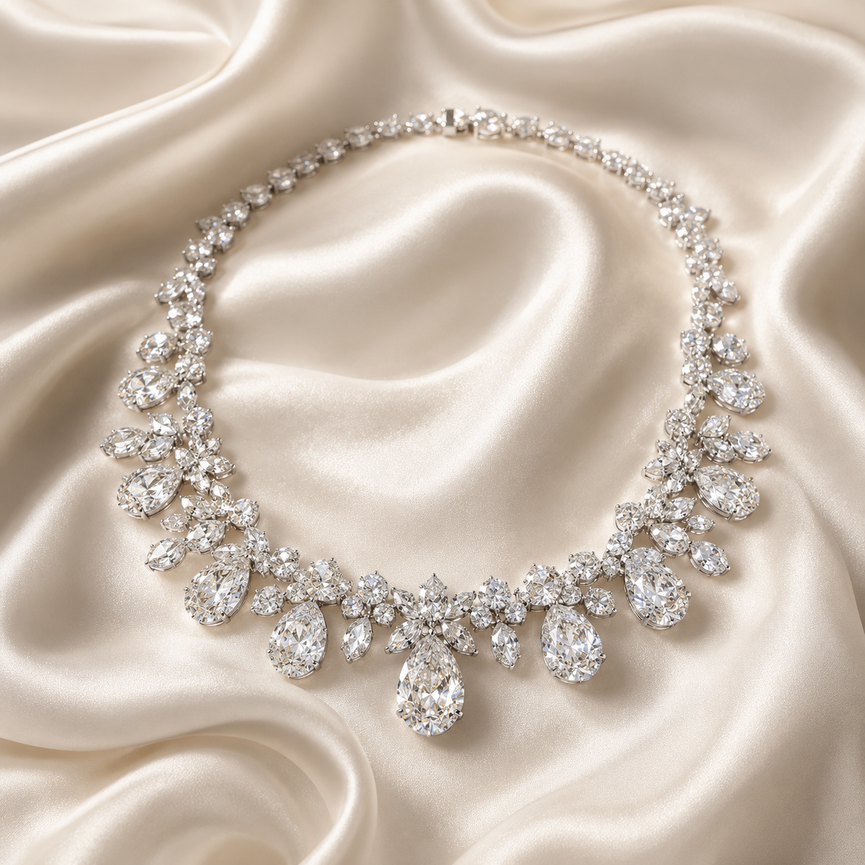 Diamond Necklace on Satin